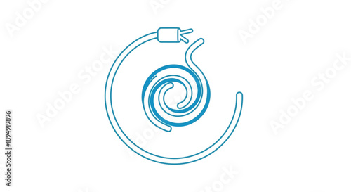 Coiled Cable with USB Connector.