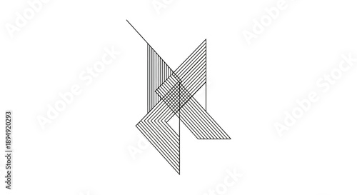 Geometric Wireframe Structure with Intersecting Planes.