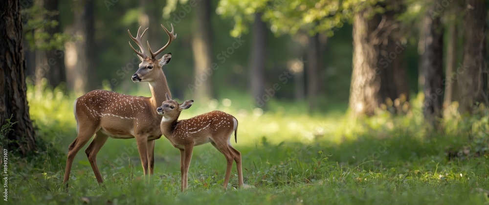 custom made wallpaper toronto digitalSiblings of deer and red deer in the forest