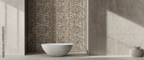 Wallpaper Mural Creative 3D bathroom wallpaper in an abstract geometric style with textured background as digital illustration Torontodigital.ca