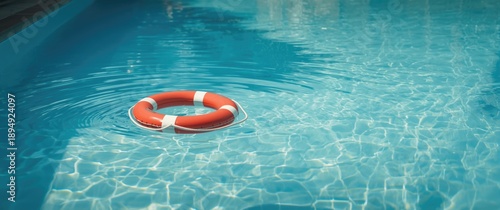 Life buoy or rescue buoy used as safety equipment in swimming pools for drowning rescue