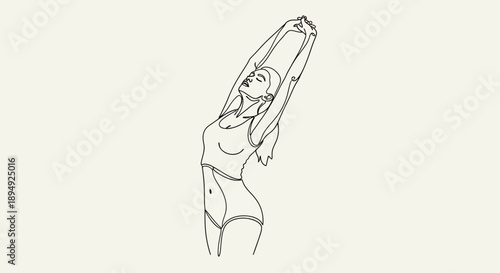 Woman Doing Yoga Pose Illustration.