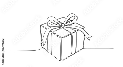 Gift Box with Ribbon and Bow.