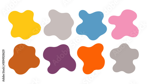 Colorful blobs on white background shapes abstract  in white background