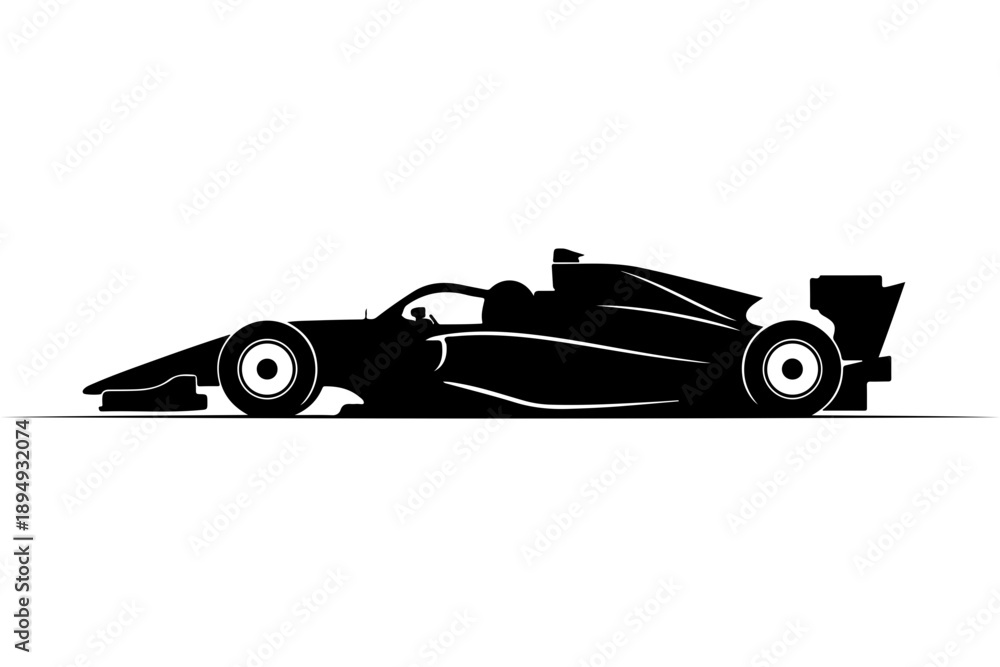 Fototapeta premium Silhouette of a Formula 1 Race Car