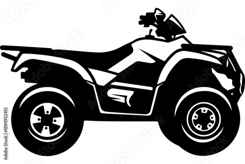 Black and White ATV Vector Illustration
