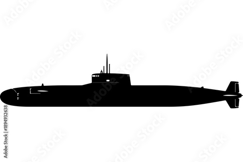 Silhouette of a Military Submarine