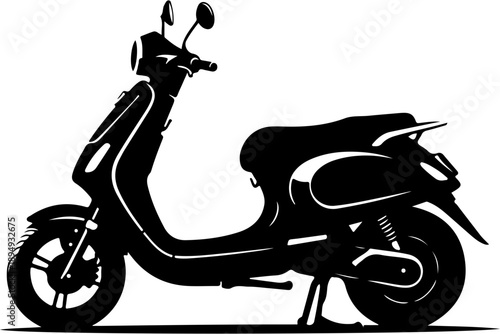 Silhouette of a Classic Scooter