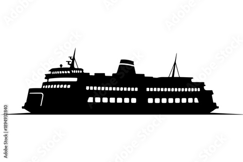 Silhouette of a Large Passenger Ship