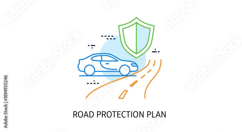 Car Insurance Protection Plan Illustration.