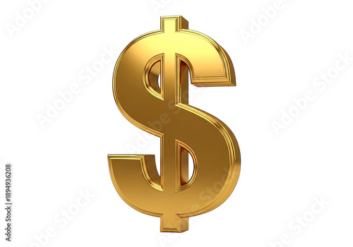 Golden Dollar Sign Symbol