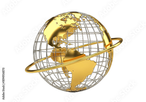 Golden Globe with Satellite Ring