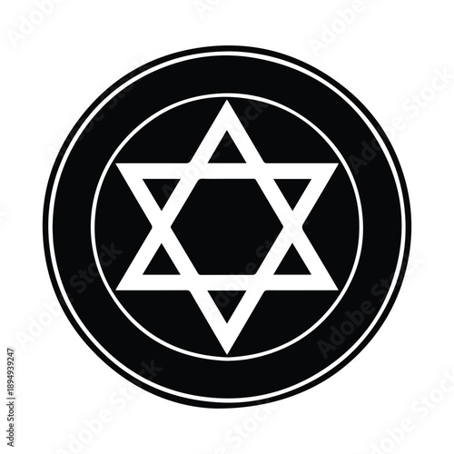 Star of David Inside a Circle, Jewish Symbol