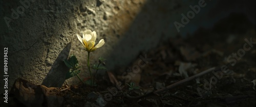 Nature Prevails: A flower rises despite the probabilities and concrete surroundings