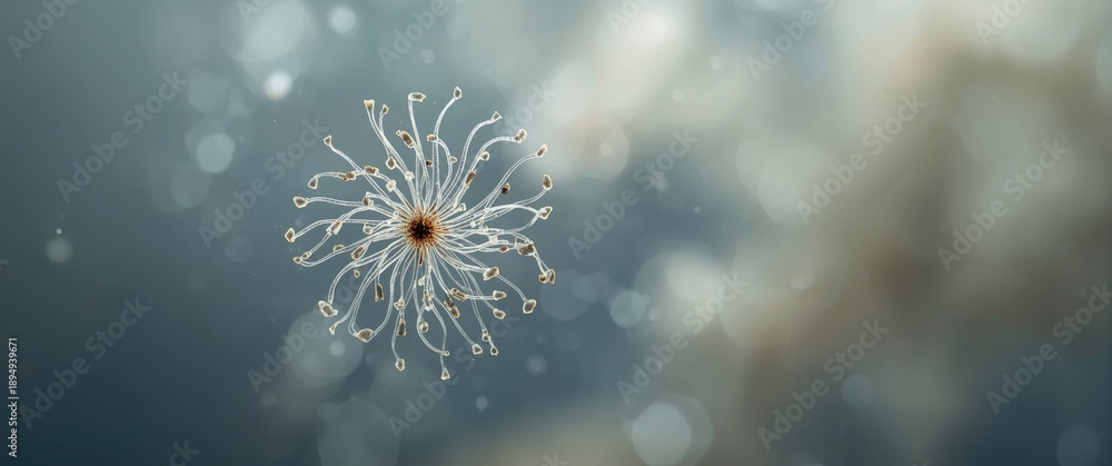 Obraz premium Lugol preserved sample of Marine diatom, Odontella sp or Trieres sp (new taxonomy), in selective focus