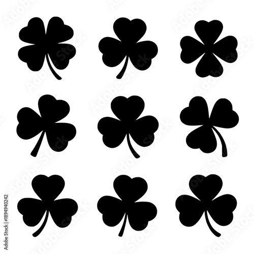 set of four leaf clover