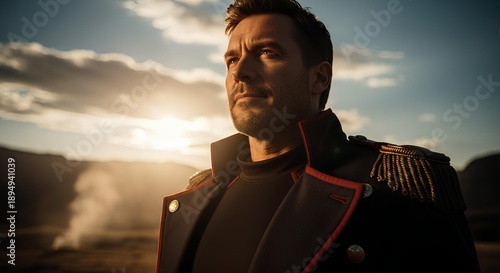 Dramatic Cinematic Portrait of Confident Leader