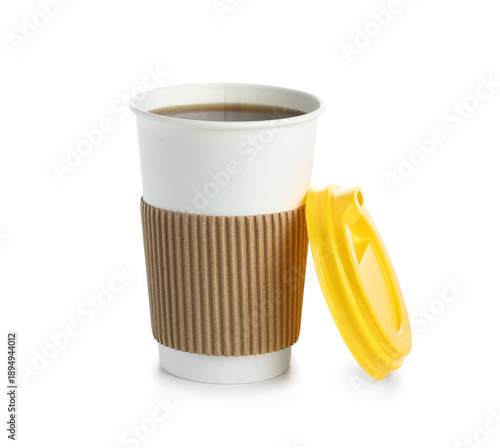 Paper cup with tea isolated...