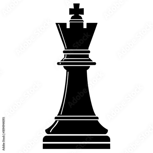 Vector graphic of a king chess piece in black color
