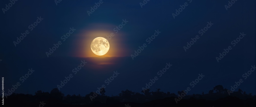 Fototapeta premium The giant supermoon during the night sky