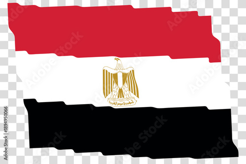 Flag of Egypt. Egyptian national symbol in official colors. Template icon. Abstract vector background. Fluttering effect.