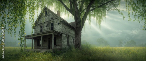 Abandoned house deteriorating from neglect