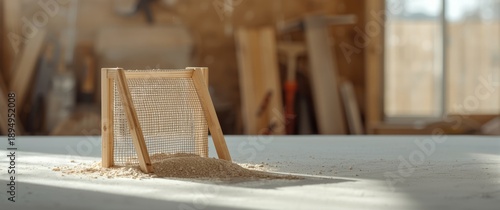 Carpentry sand sieve working device to distinguish coarse and fine sand