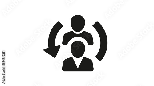 Business People Exchange Icon: Teamwork, Collaboration, and Communication Symbol for Interaction and Human Resources