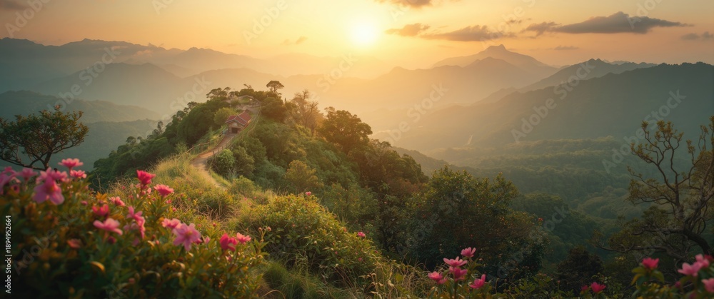 Obraz premium Panoramic Panorama from Teapot Mountain Summit