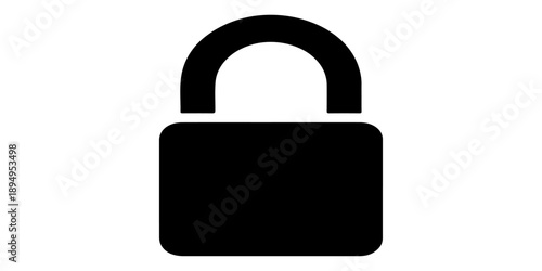 Vector illustration of a secure metal padlock icon isolated on a white background as a safety symbol for internet web protection and access