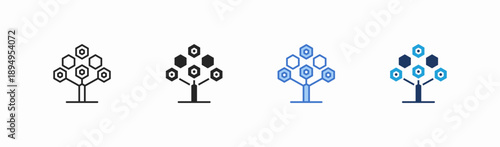 Set of algorithm icon collection in multiple style. Icon suitable for web and mobile application