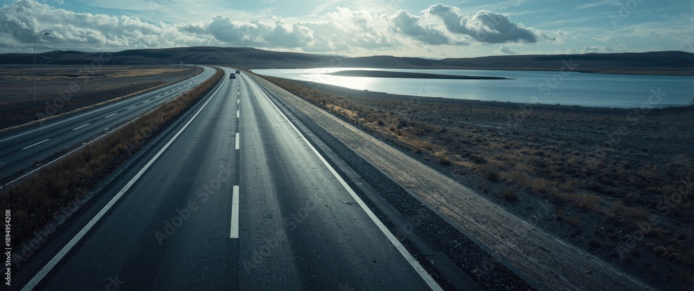 Obraz premium Close-up horizontal view of new asphalt road, showcasing the texture of the tarmac in an urban setting
