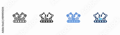 Set of production icon collection in multiple style. Icon suitable for web and mobile application