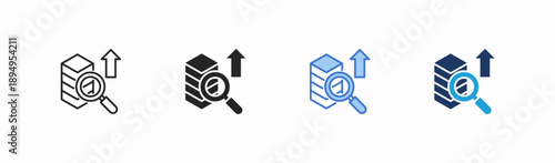 Set of data icon collection in multiple style. Icon suitable for web and mobile application