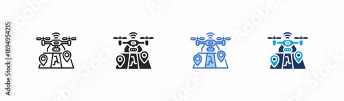 Set of navigation icon collection in multiple style. Icon suitable for web and mobile application