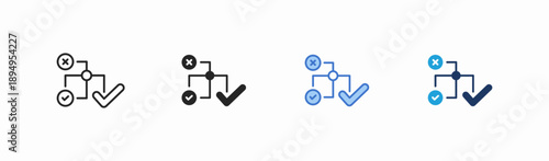Set of decision icon collection in multiple style. Icon suitable for web and mobile application