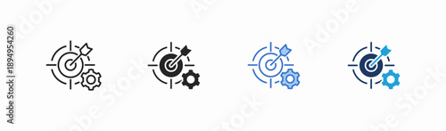 Set of accuracy icon collection in multiple style. Icon suitable for web and mobile application
