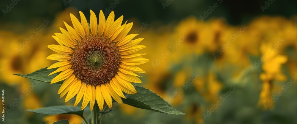 Obraz premium An annual plant in the sunflower family featuring a large flower head and a stem that can grow up to 3 metres tall