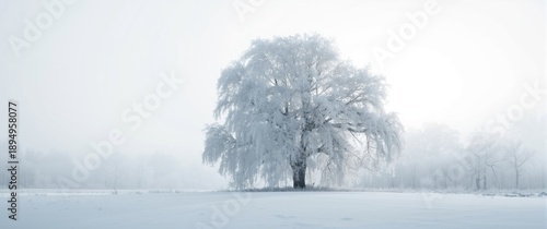 Snow-covered trees in a winter scene
