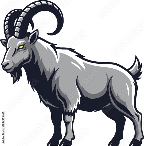 goat on a white background