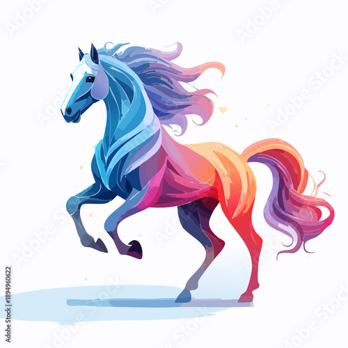 Abstract Horse Vector Art: Elegant Flowing Energy Lines with Dynamic Motion and Smooth Gradient Curves