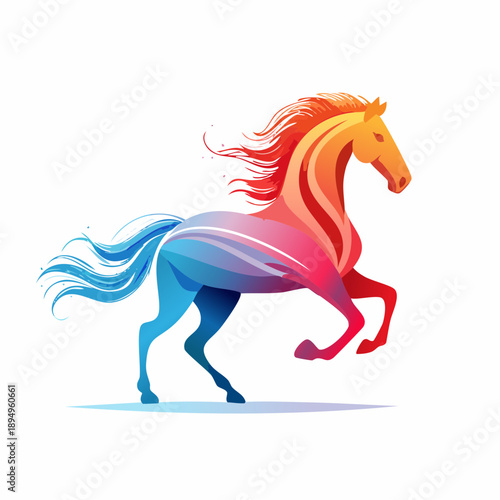 Abstract Horse Vector Art: Elegant Flowing Energy Lines with Dynamic Motion and Smooth Gradient Curves