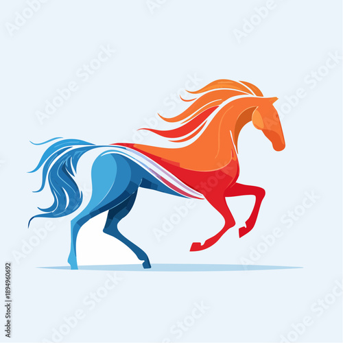 Abstract Horse Vector Art: Elegant Flowing Energy Lines with Dynamic Motion and Smooth Gradient Curves