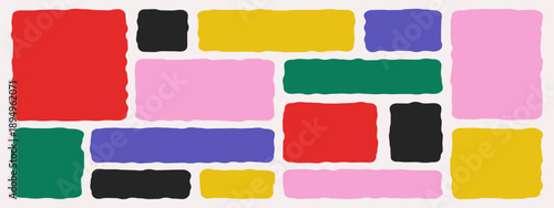 Hand drawn frame shapes. Wavy organic rectangles in freeform style. Uneven doodle boxes, abstract containers, playful graphic elements.