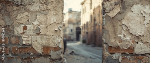 Aged wall's weathered texture details