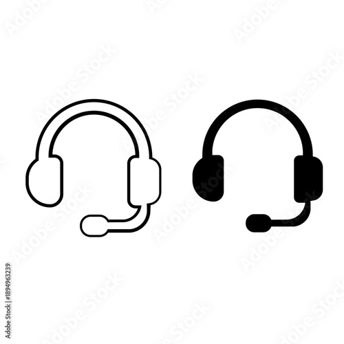 headphones icon vector illustration, Modern head phone icon, Latest headphones design 