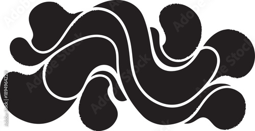 Abstract black and white swirling shapes art design element
