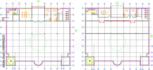 Vector sketch illustration silhouette design drawing site plan layout of mosque building for Muslim prayer 