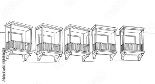 line drawing of different outdoor daybeds