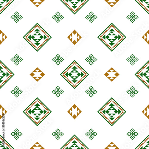 Vector Geometric Ethnic seamless pattern background.Native American tribal fabric, Azect,Batik,rung,drawn,cross